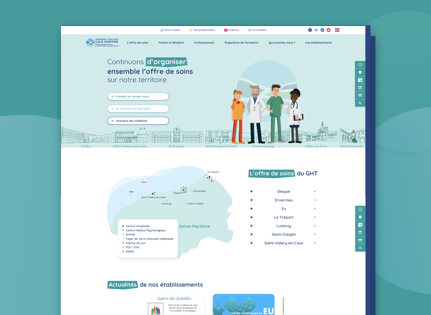 Image qui montre le site du GHT Caux Maritime